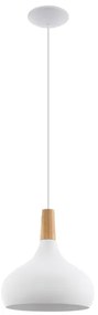 Eglo 901178-Lampada sospesa su cavo SABINAR 1xE27/60W/230V Ø28 cm bianca-