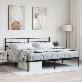 Giroletto Con Testiera İn Metallo Nero 180x200 Cm /