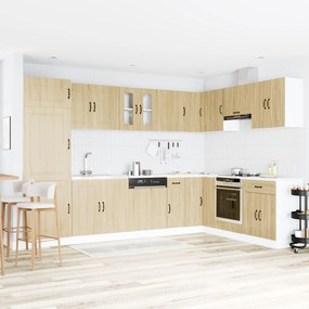Armadio da cucina  &quot;&quot;kalmar&quot;&quot; con doppi lavandini in rovere sonoma in legno ingegnerizzato