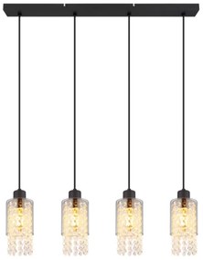 Globo 15799-4H - Lampadario a sospensione con filo BACKEY 4xE27/40W/230V nero