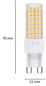 Vivida bulbs g9- 6w,650lm,4000k,21x70mm,dim