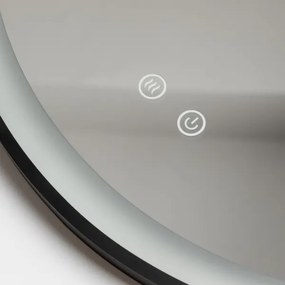 Brilagi-LED dimmerabile — specchio con funzione antiappannamento e retroilluminazione, profilo ALU PRO, LED 18W/230V, Ø 60 cm, IP44, nero