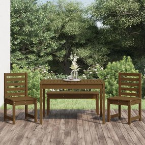 Set da Pranzo da Giardino 4 pz Miele in Legno Massello di Pino