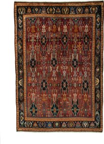 Shiraz Tappeto 170 x 240 Rosso (Iran) Annodato A Mano