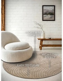 Tappeto rotondo grigio tortora ø 200 cm Panglao New York Taupe – Elle Decoration