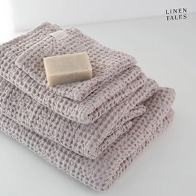 Asciugamani e teli da bagno rosa chiaro in un set di 3 pezzi Powder - Linen Tales