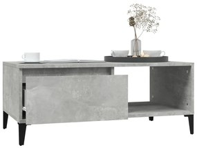 Tavolino salotto grigio cemento 90x50x36,5 cm legno multistrato