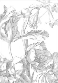 Carta da parati in tessuto non tessuto Engraved Flowers
