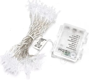 Aigostar - Catena luminosa natalizia LED per esterni 25 LED/8 funzioni 3xAA 2,5 m IP44 bianco freddo