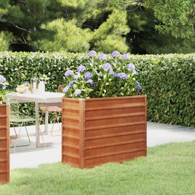 Letto Rialzato Da Giardino Ruggine 100x40x77 Cm Acciaio Corten /