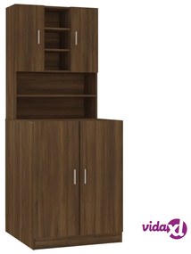 vidaXL Mobile per Lavatrice Rovere Marrone in Legno Multistrato