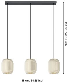 Eglo 44102 - Lampadario a sospensione con filo BELGRAVE 3xE27/40W/230V