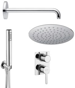 Set doccia Sunset Jacuzzi   Rubinetteria completo di braccio soffione ultrapiatto 20 cm doccetta e incasso doccia con deviatore