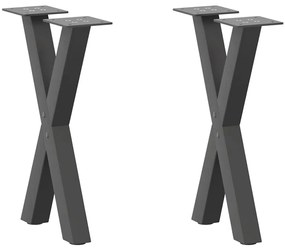 Gambe Tavolino Caffè A X 2 Pz Antracite 28x(42-43) Cm Acciaio /