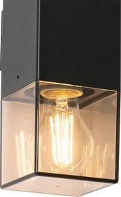 Lampada da parete per esterni nera con paralume fumé 2 luci IP44 - Denmark