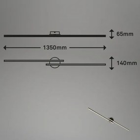 Briloner 3717-025 - Lampadario a plafone LED REY 2xLED/12W/230V nero