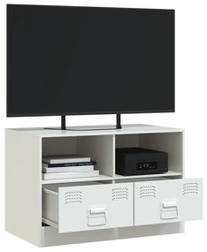 Mobile porta tv bianco 67x39x44 cm in acciaio