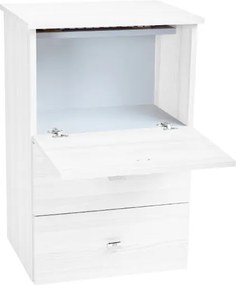 Mobile asse stiro a scomparsa in legno Bianco 55x85h cm con 1 anta e 2 cassetti
