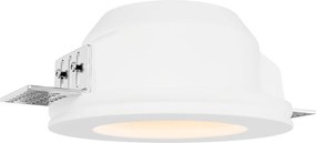 Portafaretto Rotondo Ø120x60mm GU10 in Gesso Pitturabile con Vetro