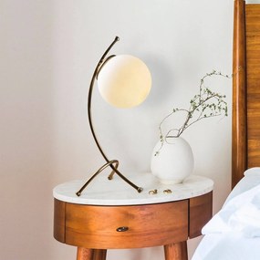 Opviq Yay 5012 lampada da tavolo, marrone, vetro opalino, altezza 43 cm