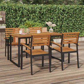 Tavolo giardino con gambe a u 140x80x75cm legno massello acacia