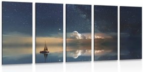 Quadri 5 pezzi – Barca sul mare