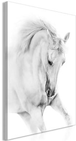 Quadro White Horse (1 Part) Vertical  Colore bianco e nero, Dimensioni e Misure 80x120