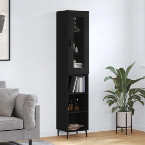 Credenza Nera 34,5x34x180 Cm İn Legno Multistrato /
