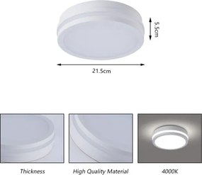 Brilagi - Lampada da esterno a LED con sensore BENE LED/18W/230V Ø 21,5 cm bianca IP54
