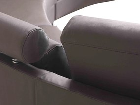 Divano semicircolare 8 posti pelle sintetica marrone e argento ROTUNDE Beliani