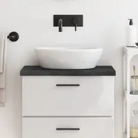 Piano Bagno Grigio Scuro 60x30x4 cm Legno Massello Trattato 3156198