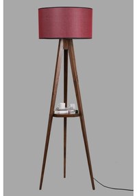 Lampada da terra rossa/marrone con paralume in tessuto (altezza totale 153 cm) Sehbalı Tripod – Opviq lights