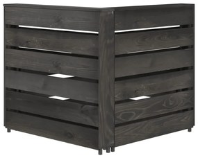 Set Salotto da Giardino 7 pz in Legno di Pino Impregnato Grigio