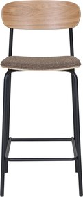 Sgabello da bar nero/marrone con effetto frassino impilabile (altezza della seduta 66 cm) Estepona – House Nordic