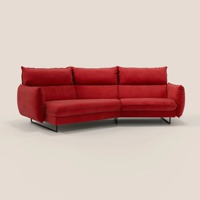 Monamour divano moderno angolare con opzione relax elettrico in microfibra smacchiabile impermeabile T11 rosso