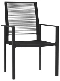 Set da pranzo da giardino 7 pz nero