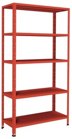 Scaffale in kit 5 ripiani Crosser L 100 x P 40 x H 188 cm rosso, portata per ripiano 130 kg