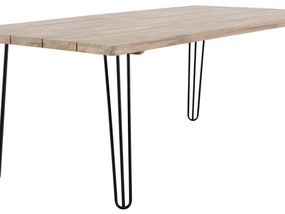 Tavolo da pranzo per giardino Fima struttura e superficie in acacia beige per 6 persone 100x200cm