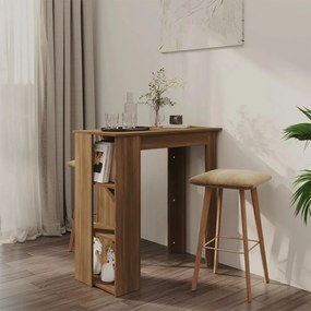 Tavolino Da Bar Con Ripiani Rovere Marrone 102x50x103,5 Cm /