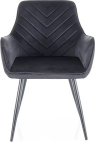 Sedia Fig velluto nero Blu19