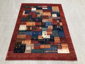 Loribaft Tappeto 150x200 Rosso (Iran) Annodato A Mano