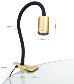 Orion Str 10-489 - LED Flessibile lampada da tavolo con clip KURT LED/5W/230V oro