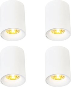 Set di 4 faretti moderni da superficie bianchi GU10 50mm - Ronda