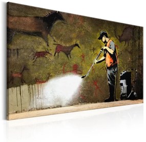 Quadro Cave Painting by Banksy  Colore Giallo, Dimensioni e Misure 90x60