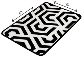 Tappetino da bagno bianco/nero 60x40 cm Line - Foutastic