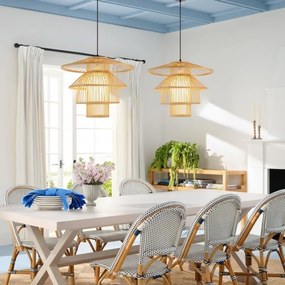 Immax 08255L - Lampadario a sospensione con filo PINCHOS 1xE27/40W/230V diametro 50 cm bambù