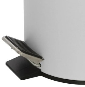 Pattumiera bagno con pedale in acciaio bianco opaco e bambù 3 Lt Haiti