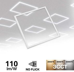 Pannello LED a Cornice 60x60 44W CCT, No Flickering con driver Philips Colore Bianco Variabile CCT