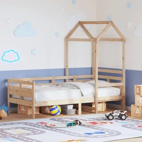 Dormeuse Con Tetto 80x200 Cm İn Legno Massello Di Pino /