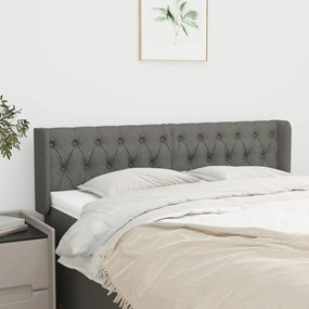 Testiera Ad Orecchio Grigio Scuro 147x16x78/88 Cm İn Tessuto /